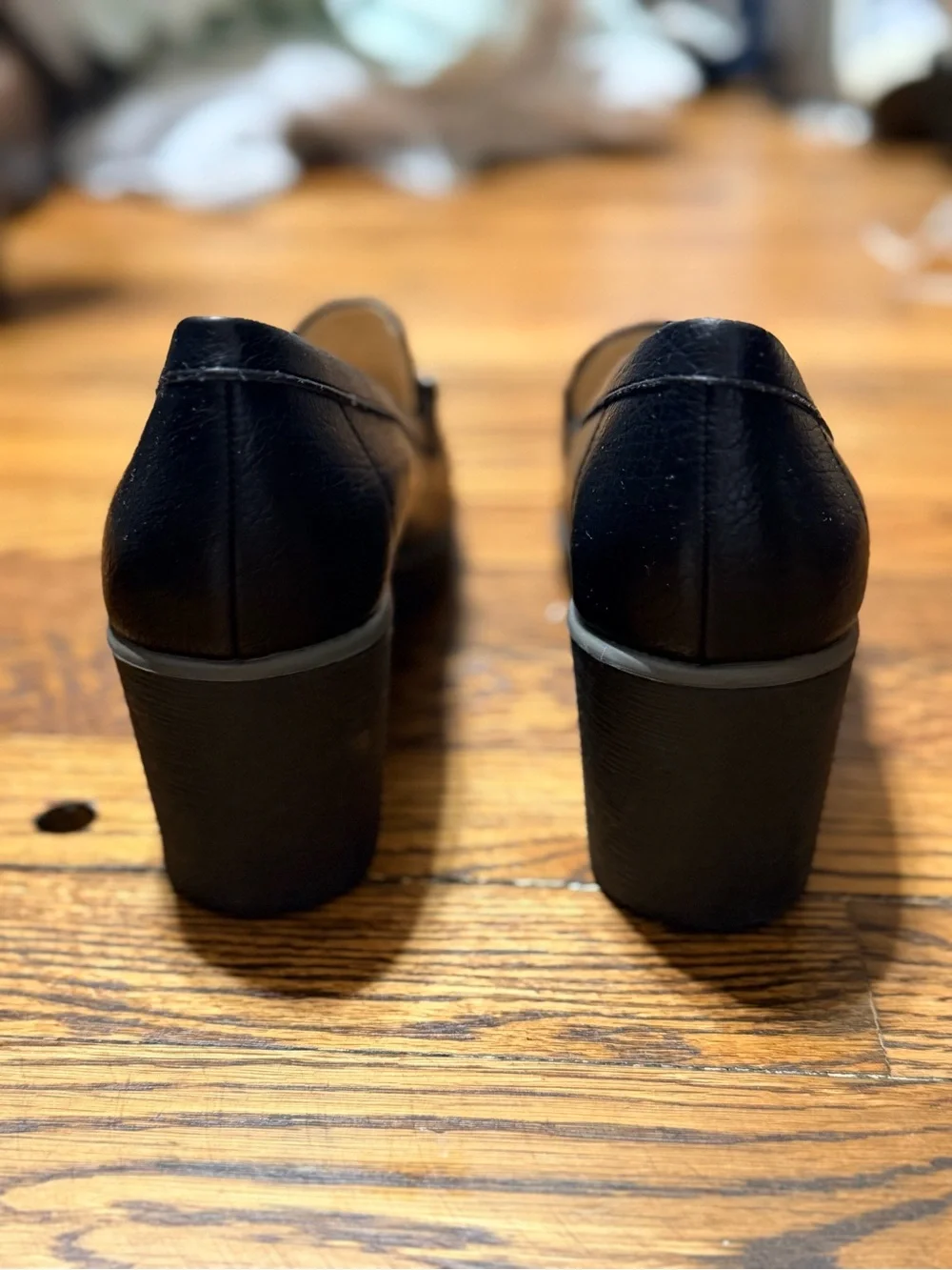 NWOB SOUL Naturalizer Achieve Black Wedge Loafers Women’s 10M Metal Bit Comfort
